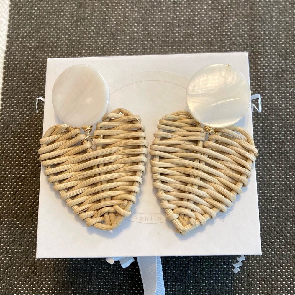 New Nicola Bathie Wicker Heart Earrings